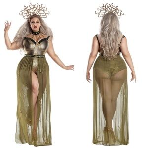 Medusa Snake Costume 3 Piece Set 1X plus lots of snake jewelry! Sameday shipping